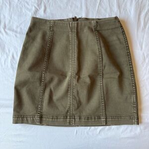 Free People Olive Green Women's A-line Skirt